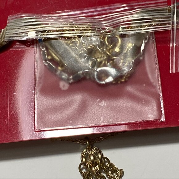 Arizona Jean Co 3 Pc Anklet Set Gold Tone & Rhinestone Multilayer Chains & Charm - Picture 2 of 5